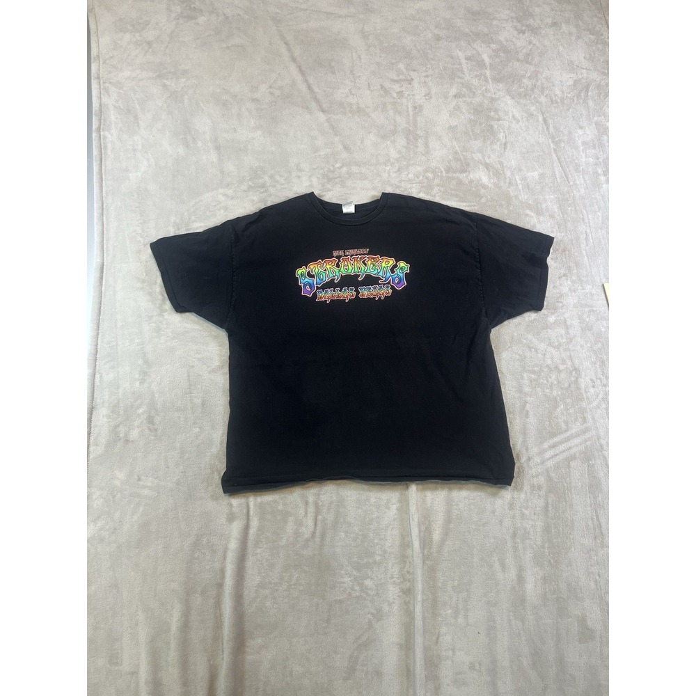 Rick Fairless Hanes Dallas Texas Strokers T-Shirt Mens 3XL Black Vintage Graphic